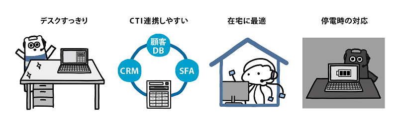 ソフトフォンの特徴