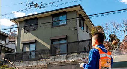 住宅の屋根や外壁の「ドローン点検サービス」を全国提供